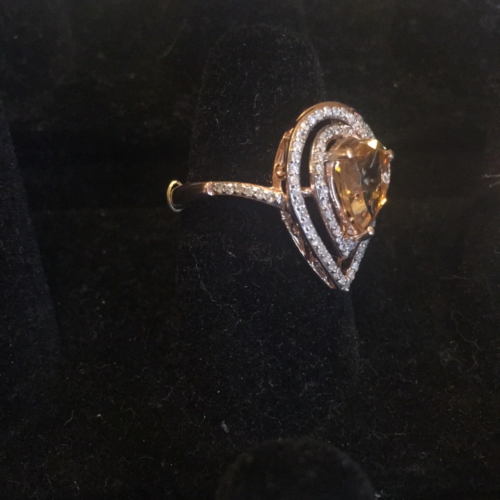 Rose Gold Rare Madeira Citrine Ring - Picture 6 of 8